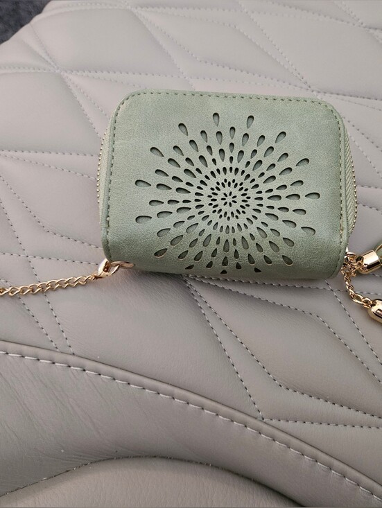 Handbags - Mint Green Tassel Keychain Wallet
